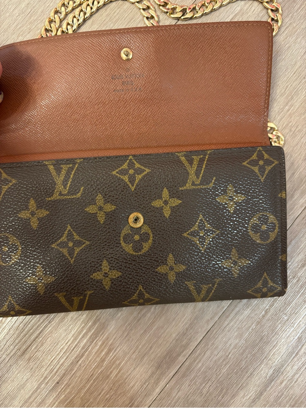 Louis Vuitton Sarah Wallet Monogram With Custom Gold Chain - Picture 3 of 7